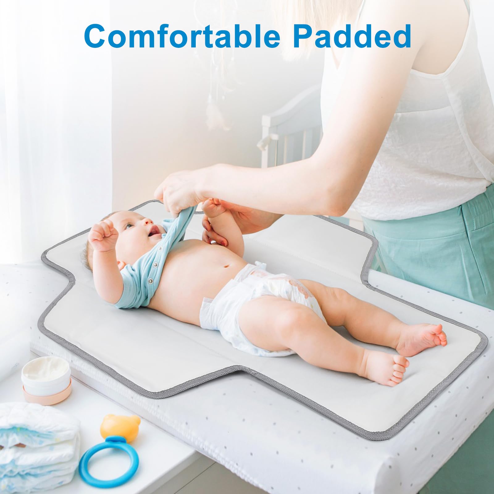 Accmor waterproof top surface keeps surfaces clean during diaper changes.