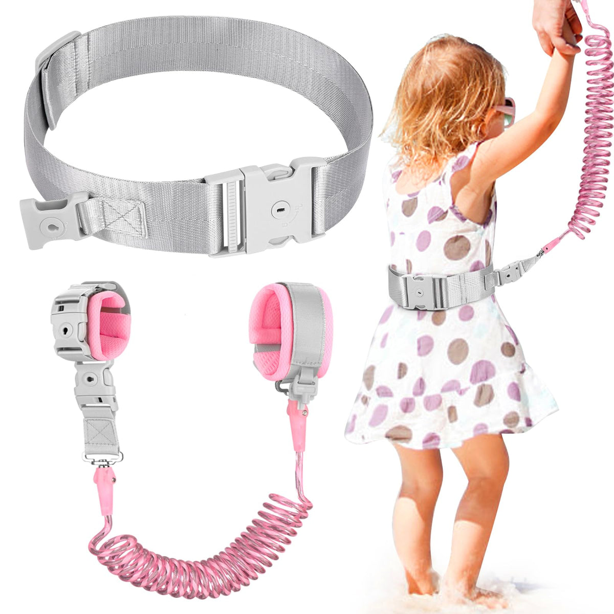 Accmor reflective toddler belt leash with key-lock design for added security during outings.