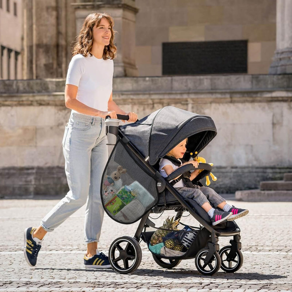 Accmor side-sling storage frees up hand space while shopping.