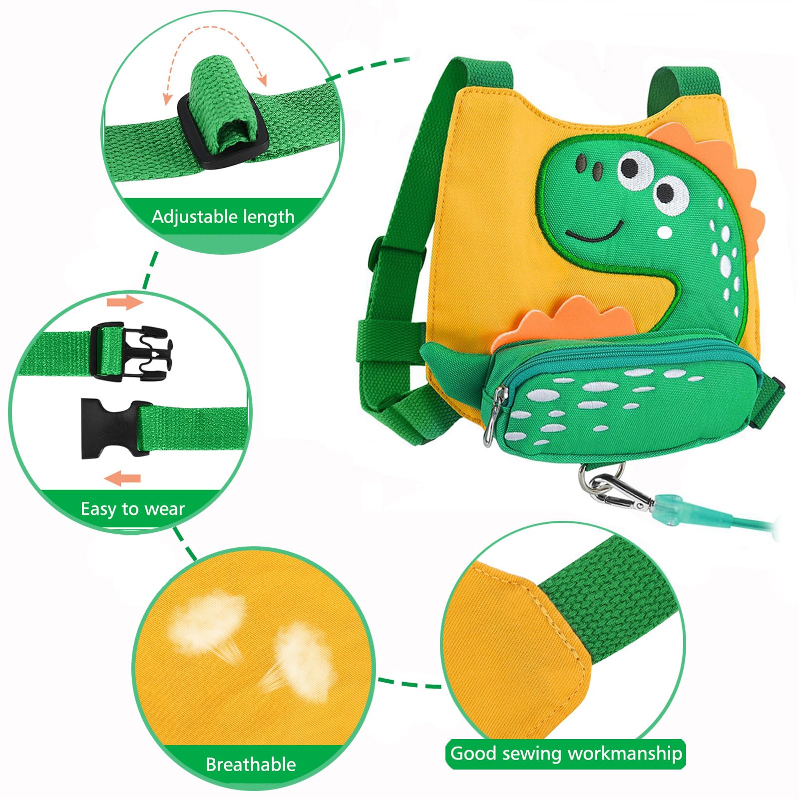 Accmor soft breathable fabric harness yellow demonstrates comfortable all-day wear.