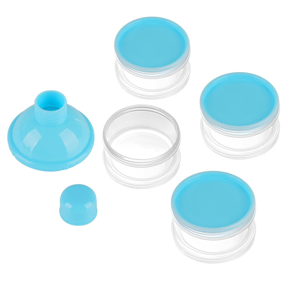 Accmor stackable travel container shown compact in a bag for easy packing.
