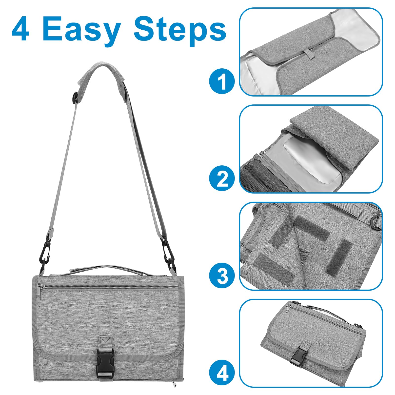 Accmor strap attaches to stroller for hands-free changing