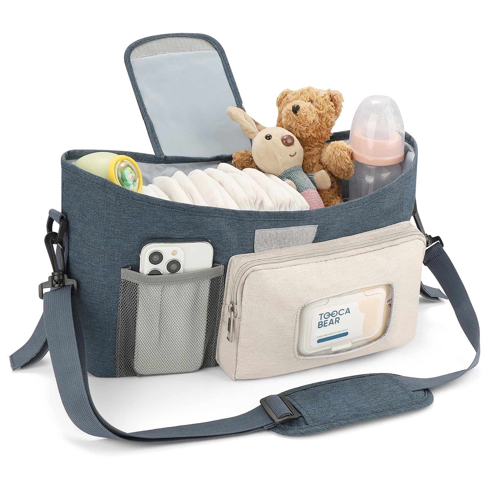 Accmor stroller caddy with mesh phone pocket keeps device within reach during walks