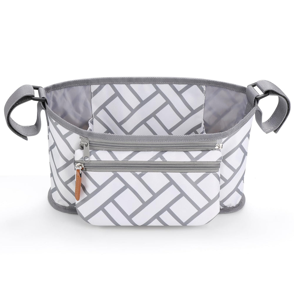 Stroller caddy with multiple compartments for organized essentials