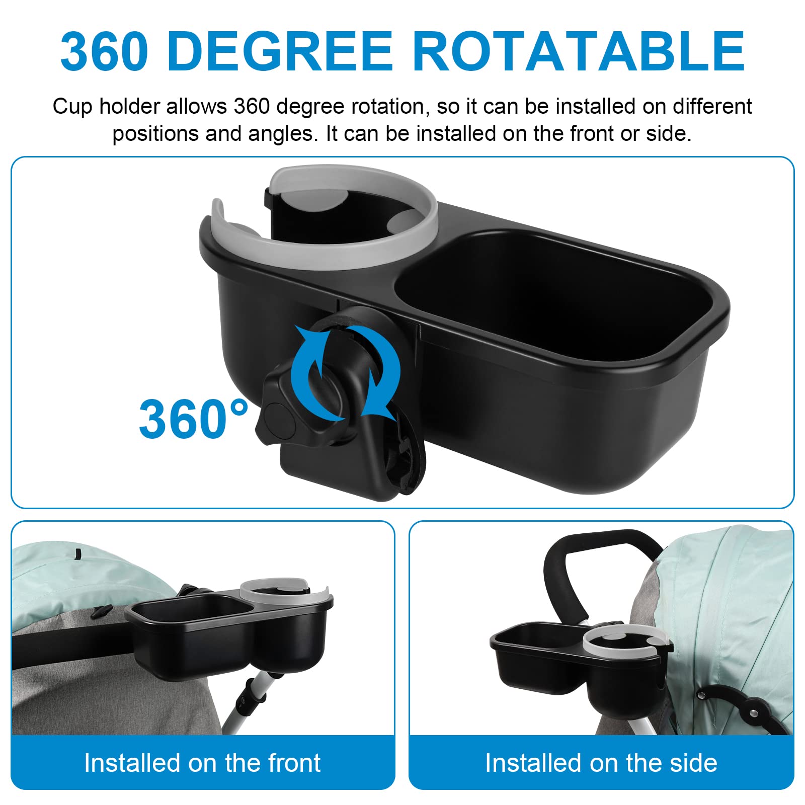 Accmor 360-degree Rotation enables flexible positioning during walks.