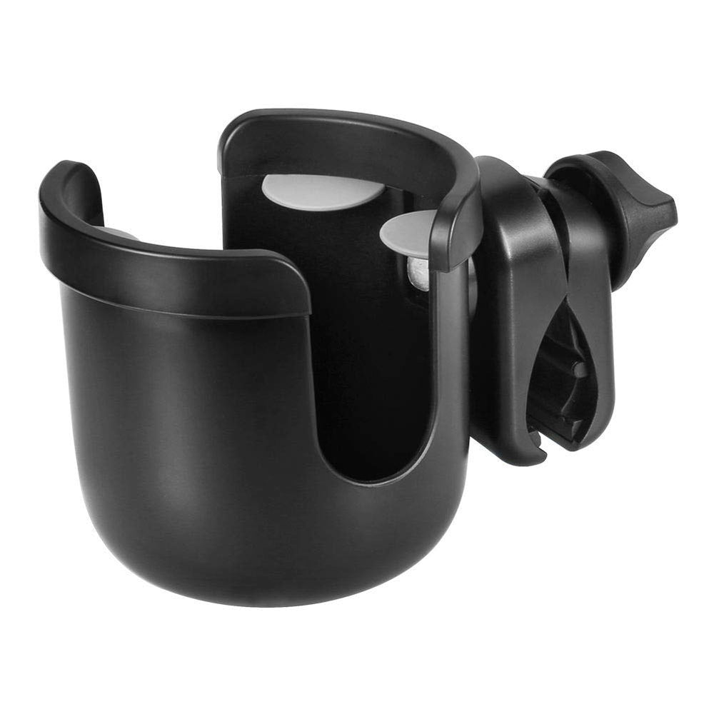 Accmor stroller cup holder with 360-degree swivel for flexible cup positioning.