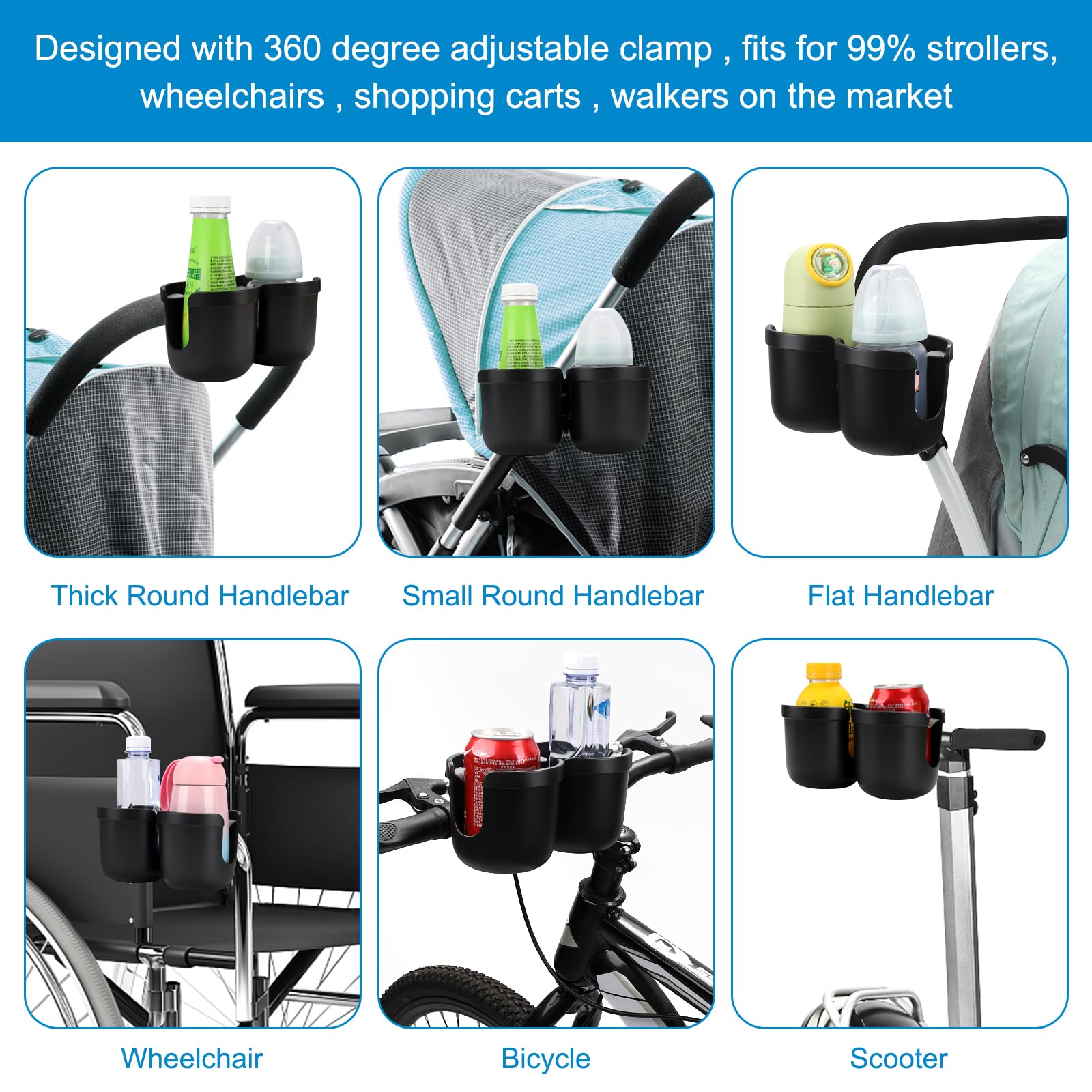 Accmor adjustable clamp diameter 0.55-1.7 inches fits diverse bars.