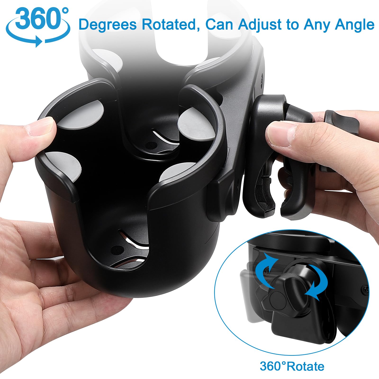 Accmor clip-on cup holder easy to install or remove without tools.