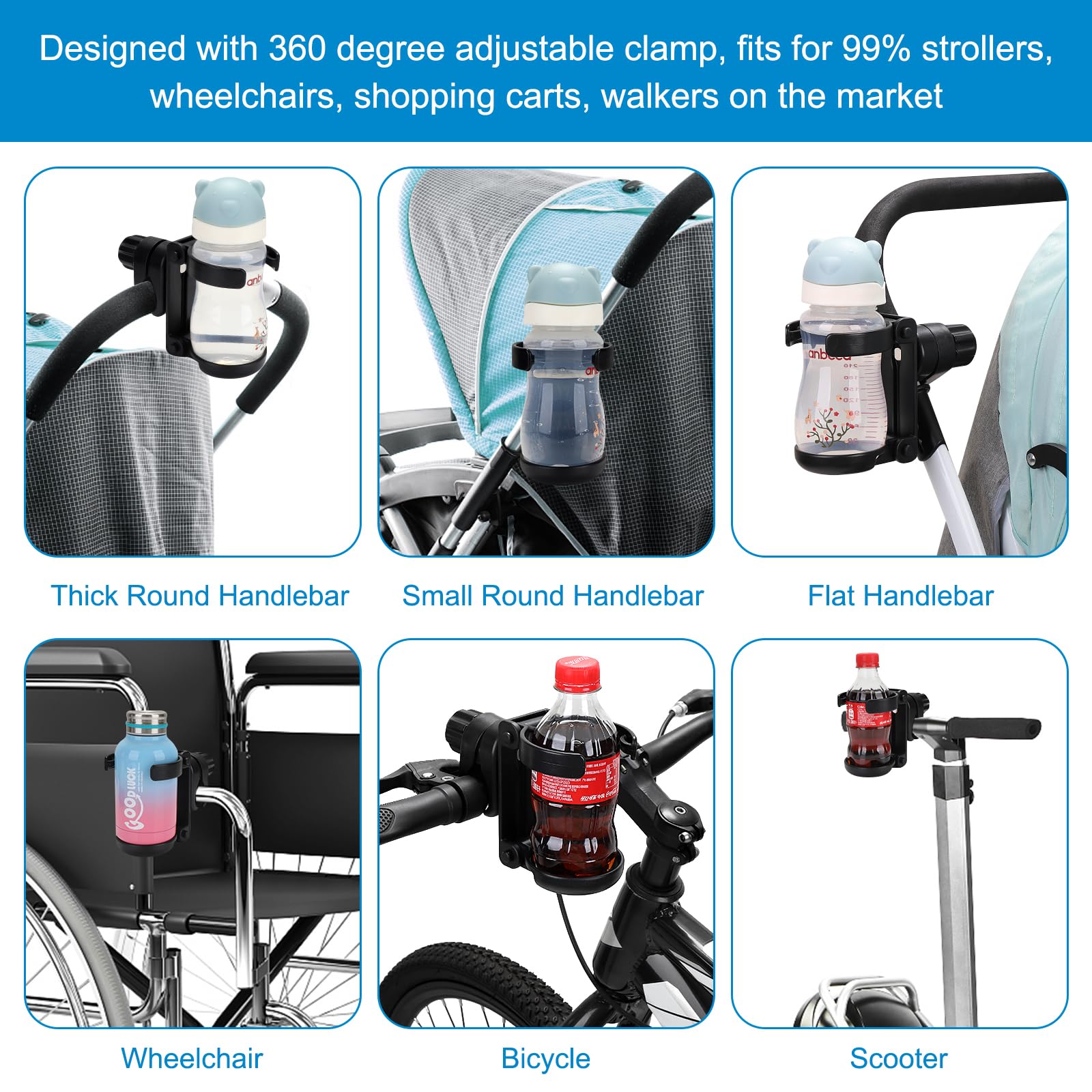 Accmor durable-construction cup holder delivers stable use indoors and outdoors.