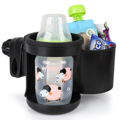 Accmor stroller cup holder expandable 2-in-1 design for drinks and snacks.