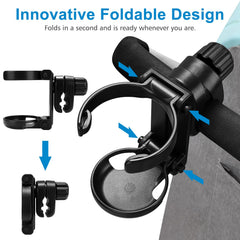 Accmor stroller cup holder foldable-design keeps it compact for travel.