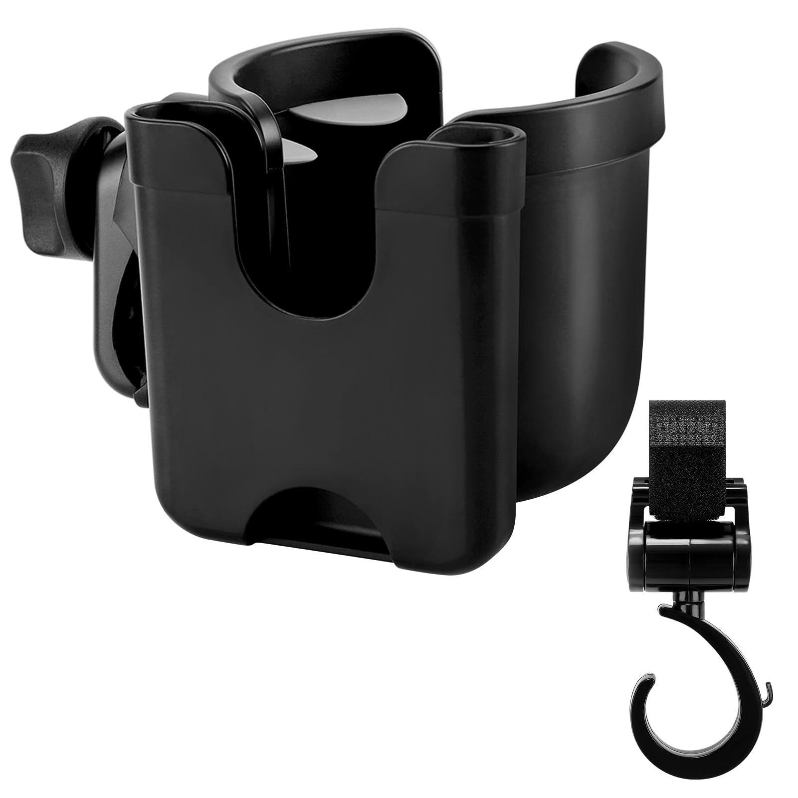 Accmor stroller cup holder mounted on handlebar for quick reach and spill prevention