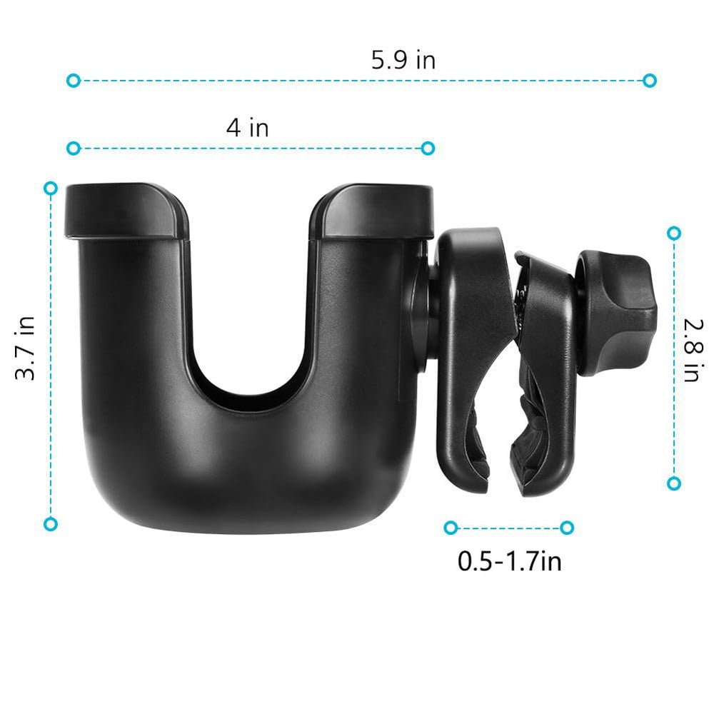 Accmor stroller cup holder multi-use for bikes, wheelchairs, walkers and poles.