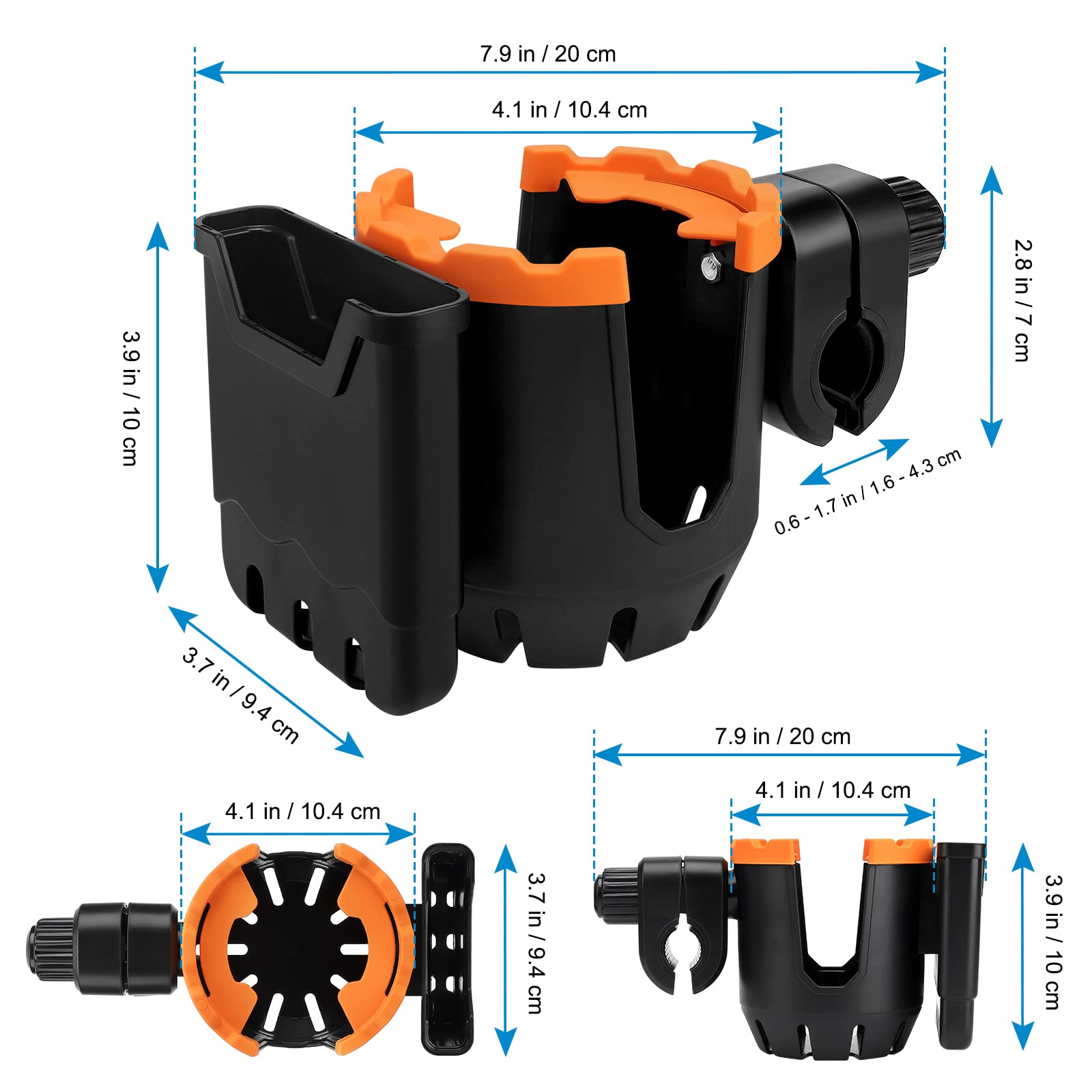 Accmor open-side design accommodates cups with handles.