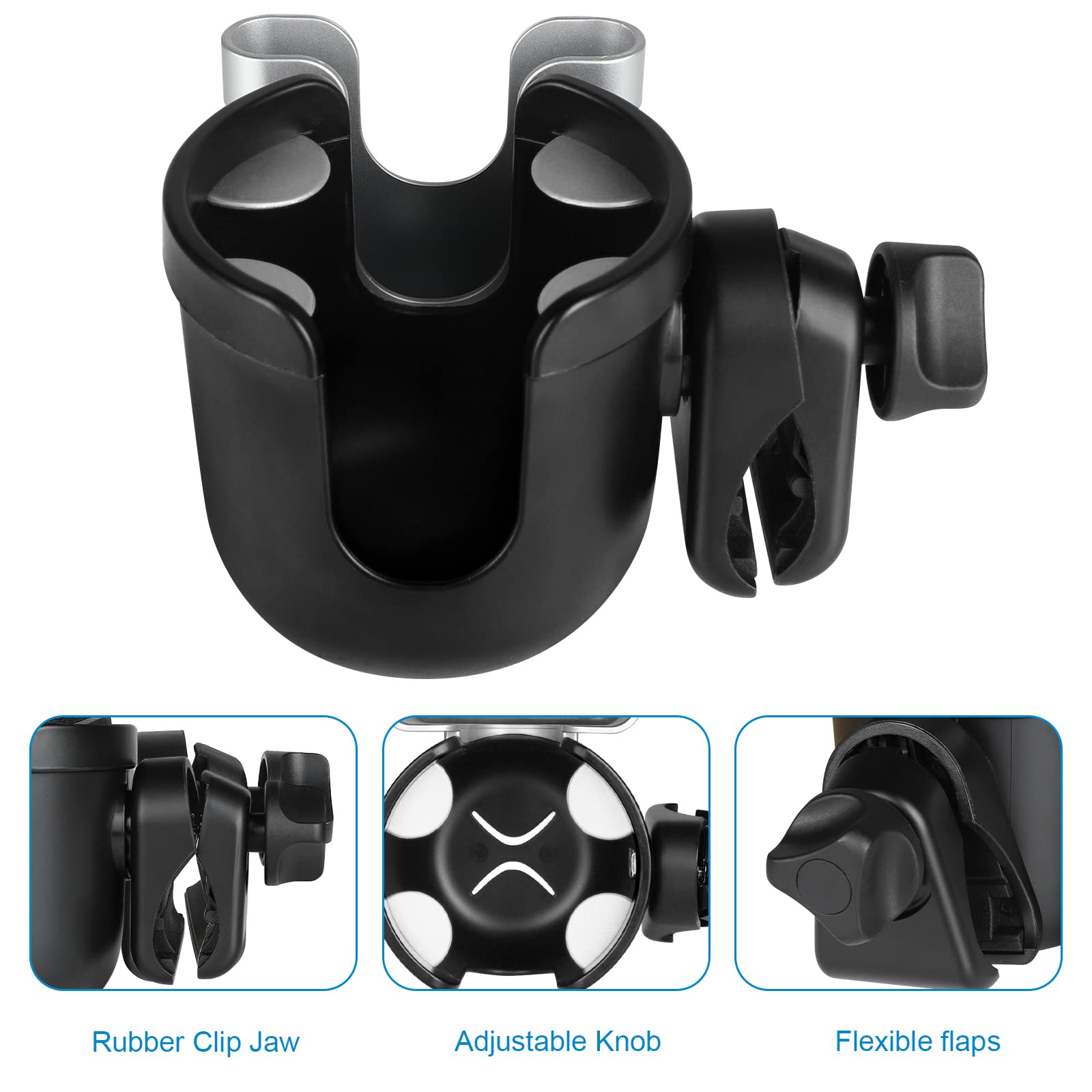 Accmor rotatable clamp fits various rod sizes for universal compatibility.