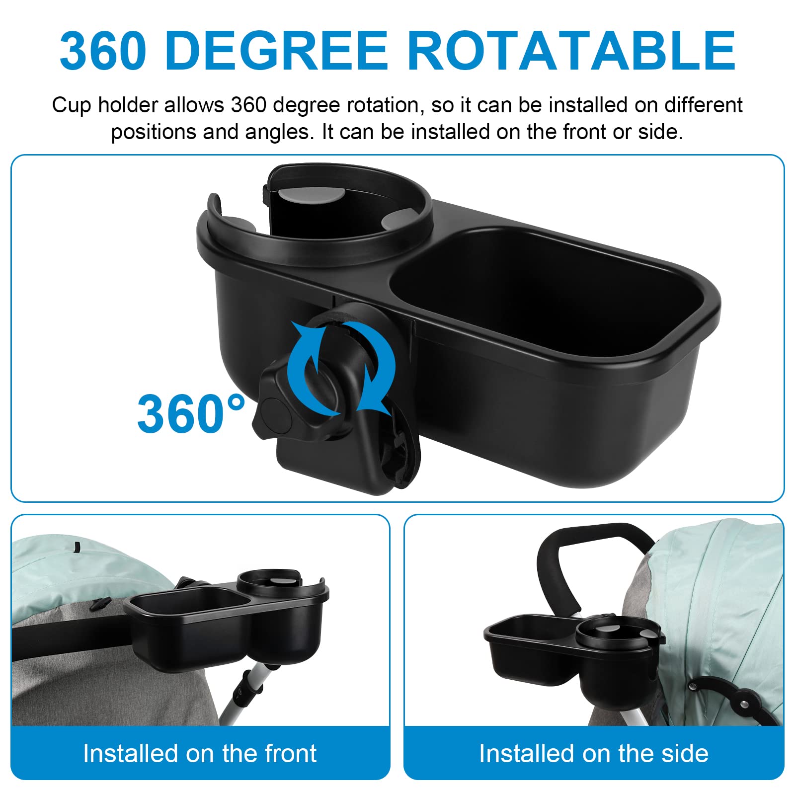 Accmor Stroller Cup Holder Tray compatible with Uppababy Nuna Doona strollers and more