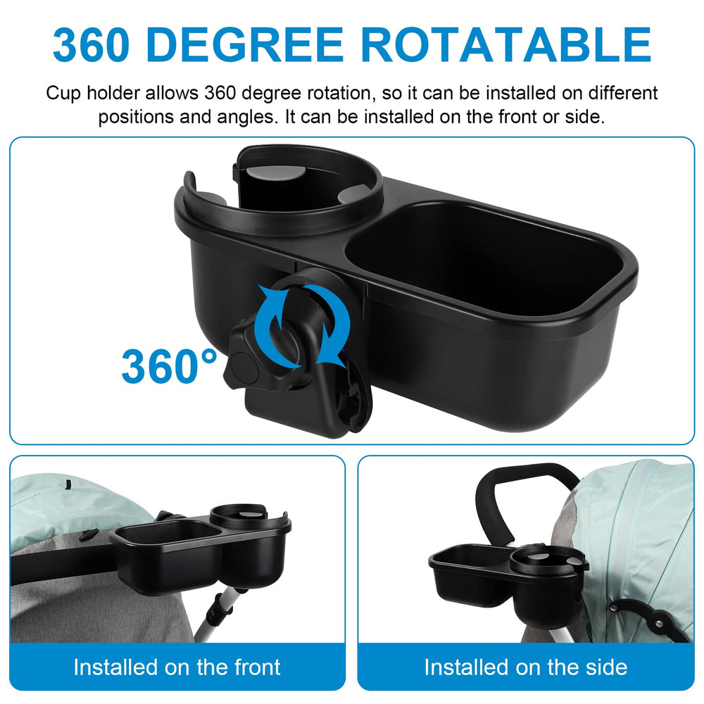 Accmor Stroller Cup Holder Tray compatible with Uppababy Nuna Doona strollers and more