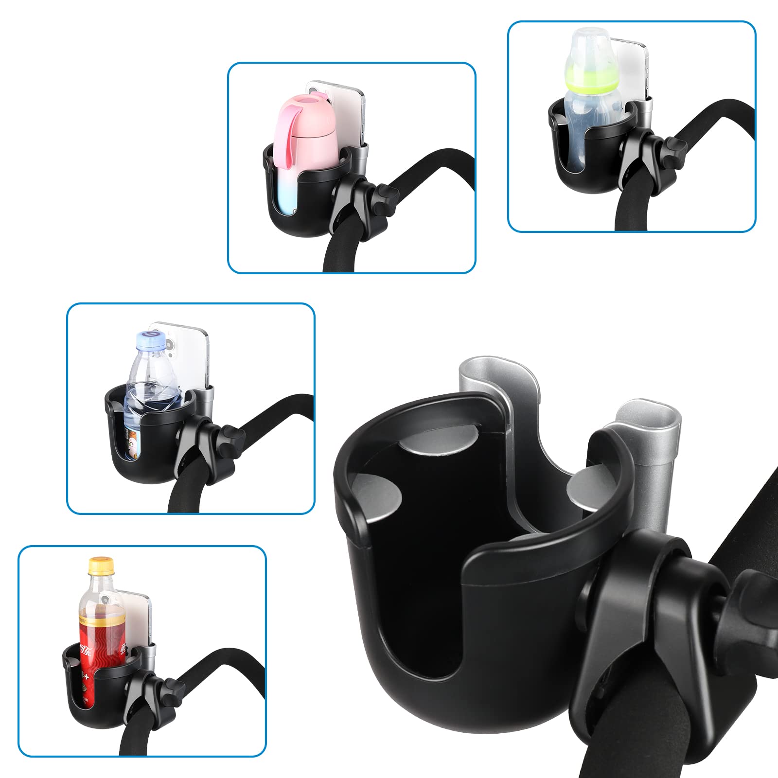 Accmor universal compatibility with strollers, bikes, and wheelchairs.