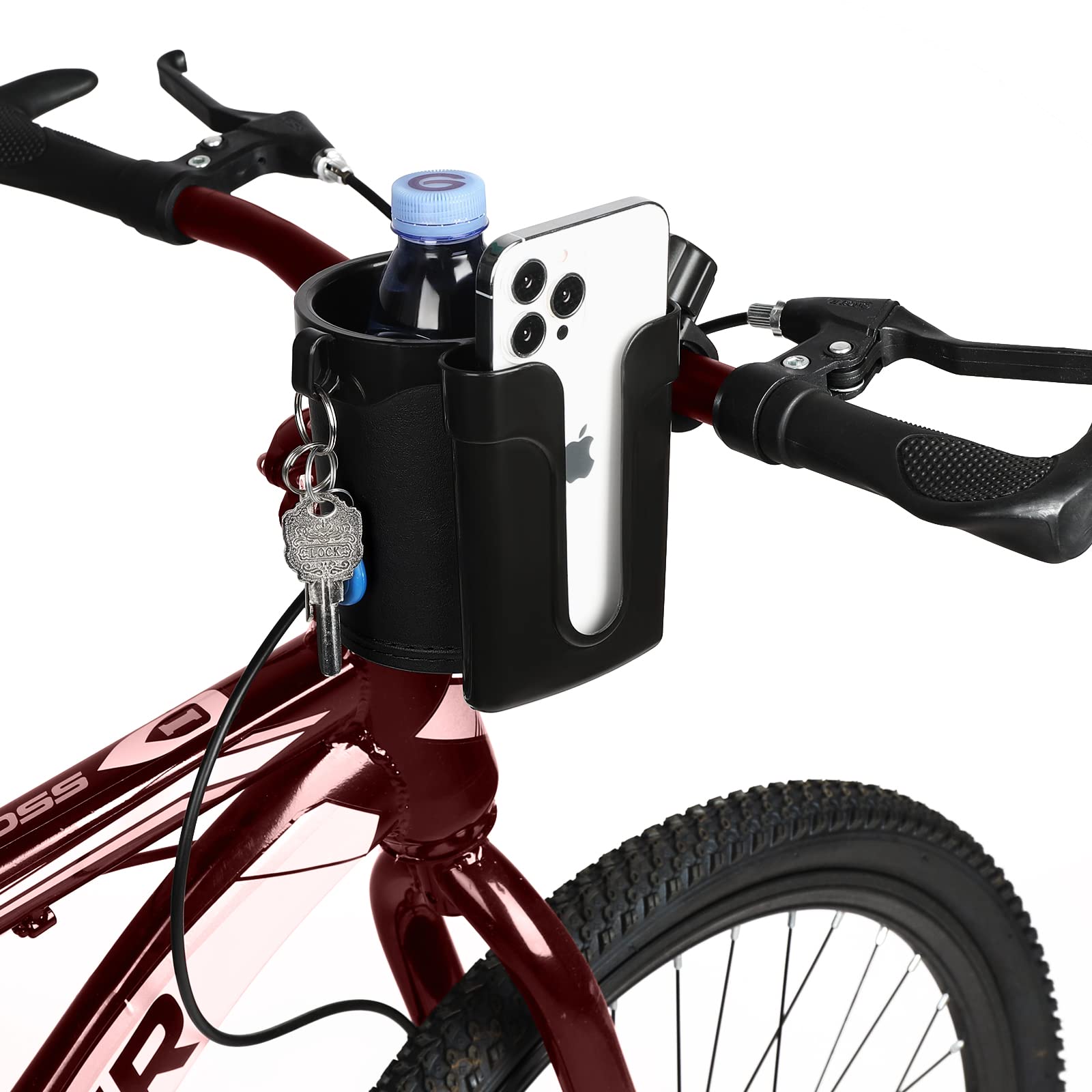 Accmor universal-fit cup holder works on stroller, bike, wheelchair, walker or scooter.