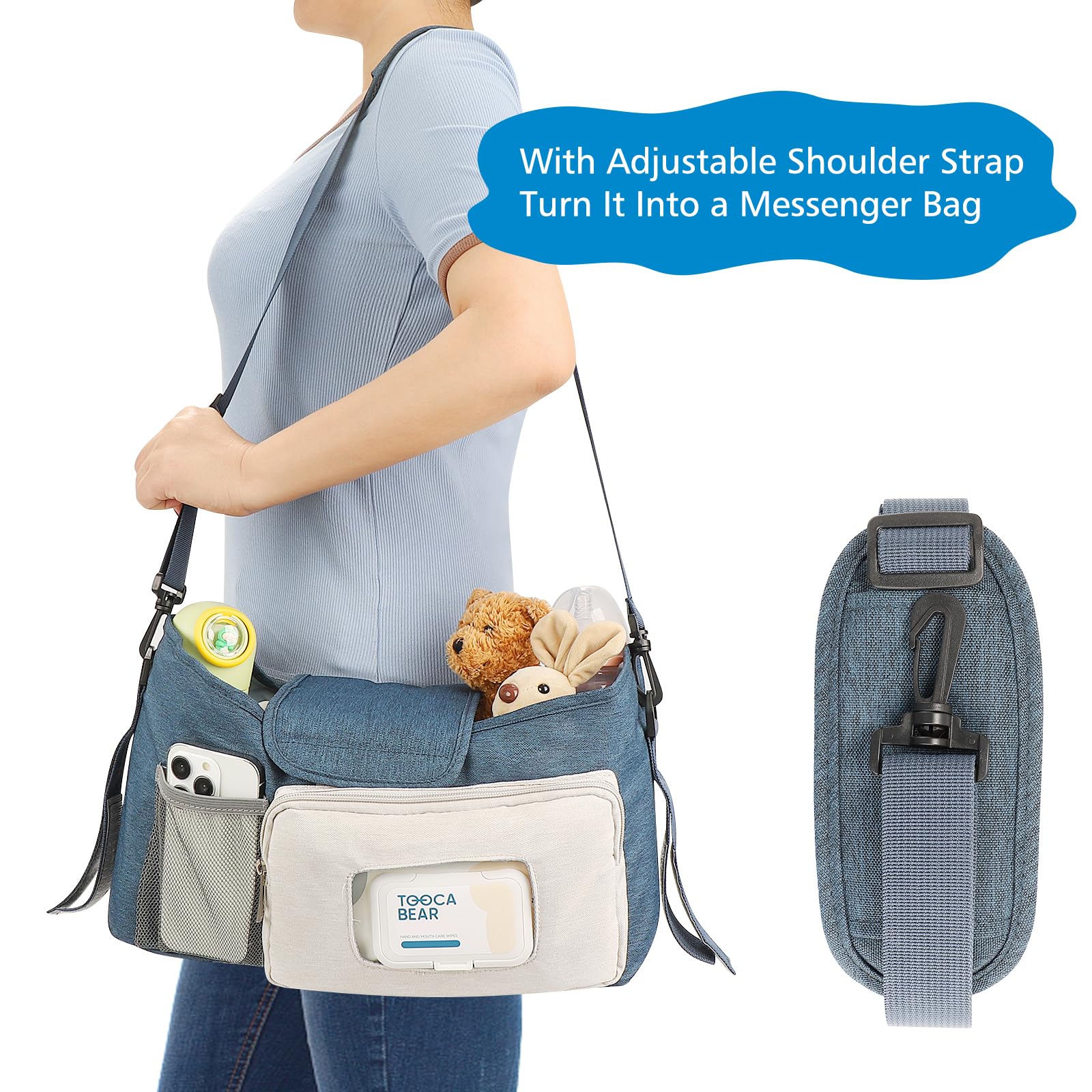Accmor stroller organizer back pocket ideal for wallets and essentials