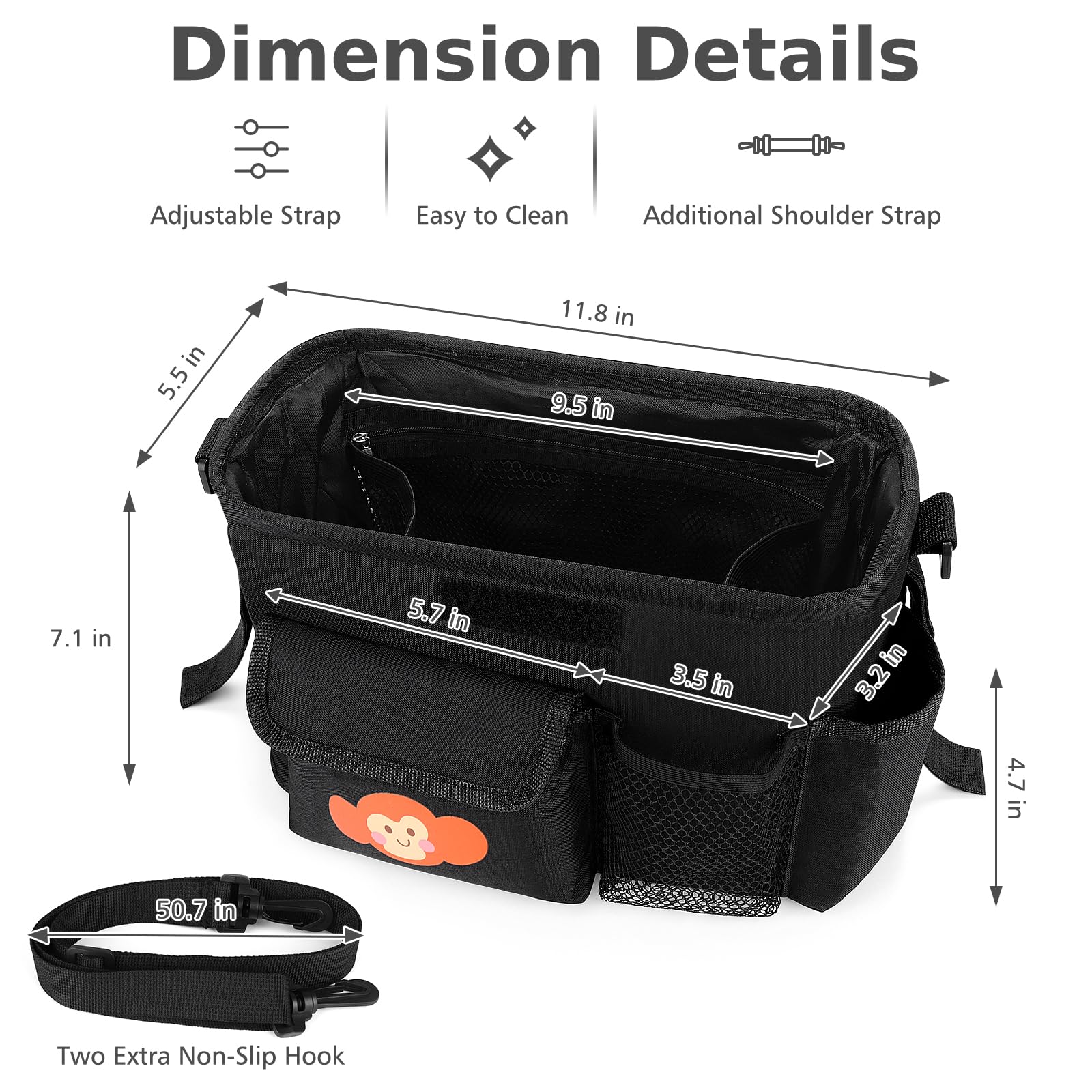 Accmor daily-use stroller caddy on-the-go use during family outings