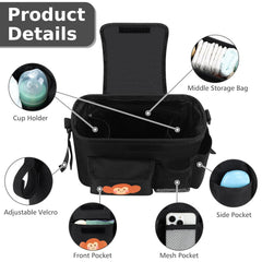 Accmor stroller organizer interior compartments for diapers and clothes on outings