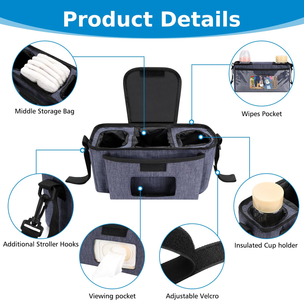 Accmor large middle storage keeps diapers, toys, or clothes neatly organized.
