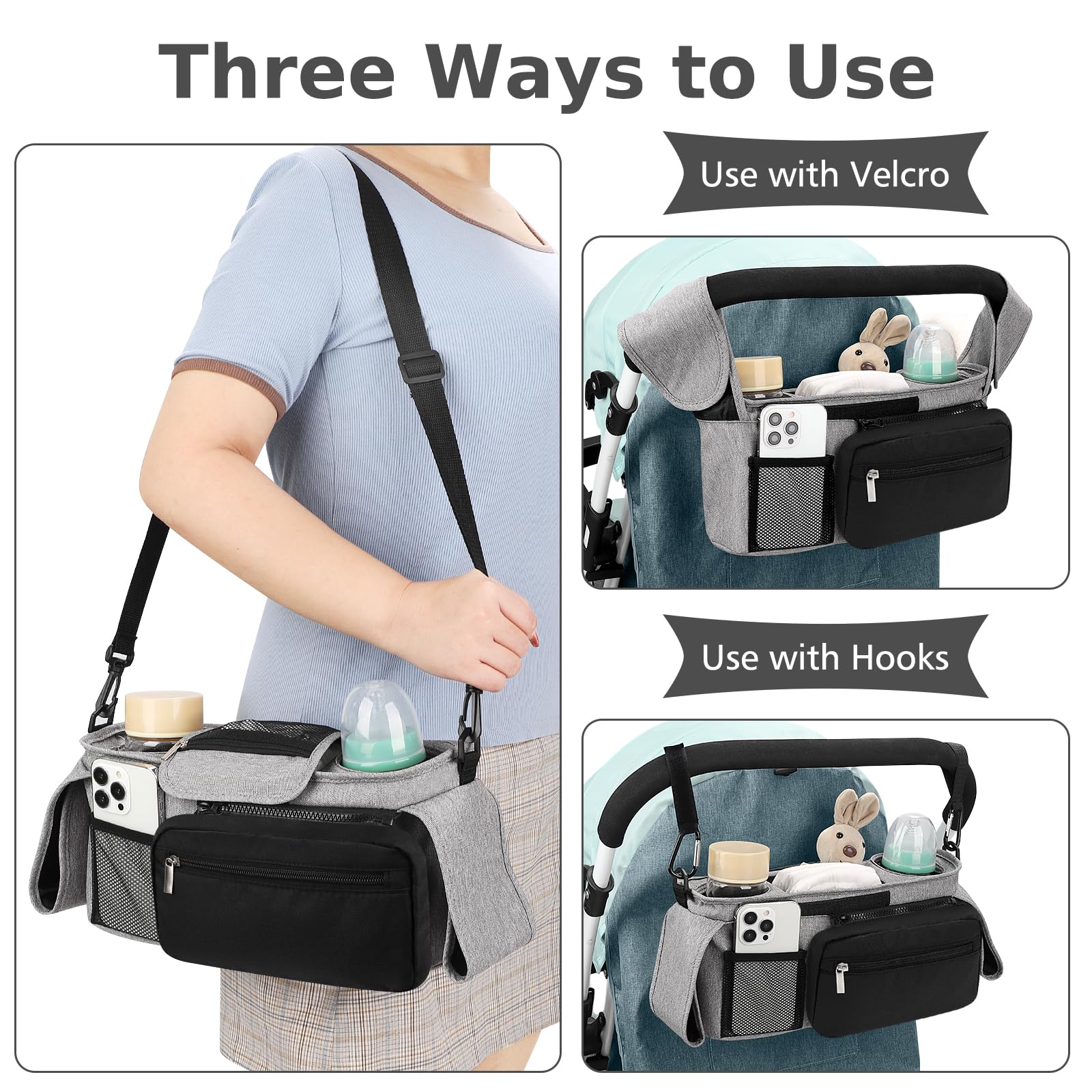 Insulated cup holders keep drinks cool or warm in Accmor organizer.