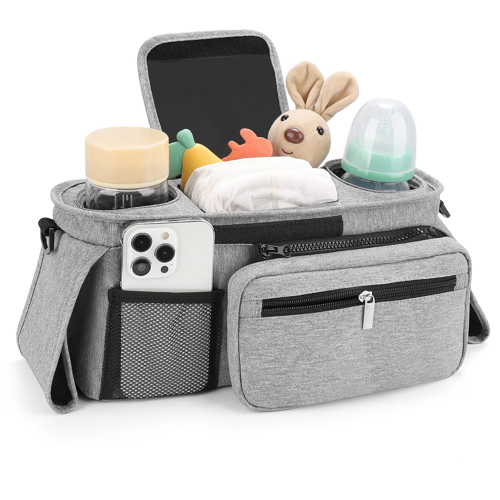 Accmor stroller organizer with shoulder strap for easy carry between errands.
