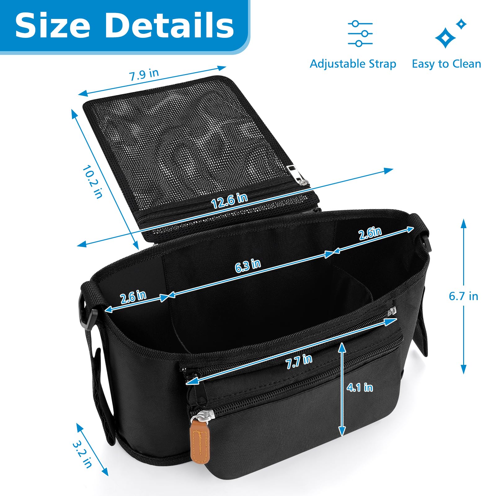 Accmor stroller organizer universal compatibility fits Uppababy Nuna Doona Britax and more