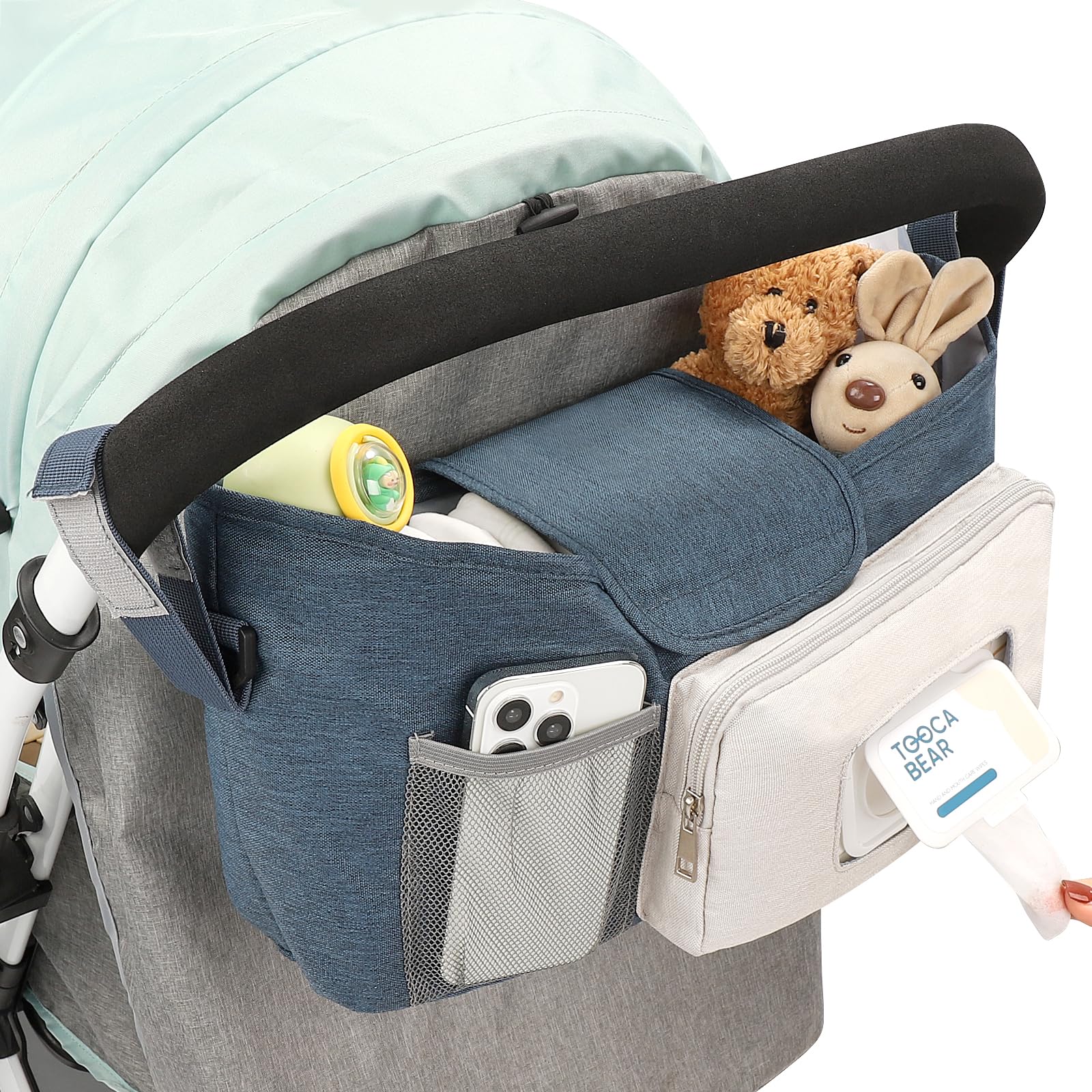 Accmor stroller organizer waterproof fabric for easy wipe-down and durability