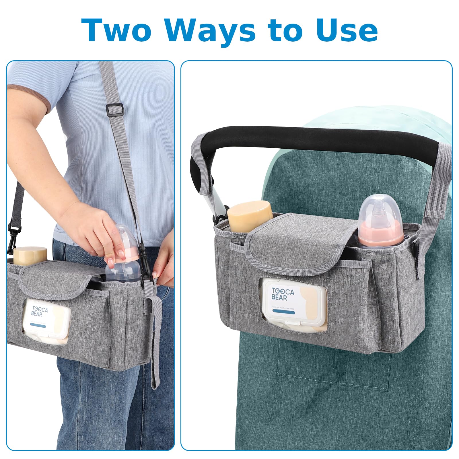 Accmor stroller organizer waterproof interior cleans easily after spills