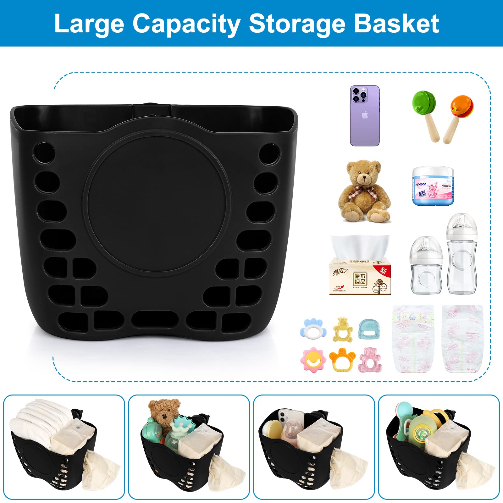 Accmor stroller universal-fit basket fits most brands for versatile travel.