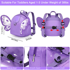 Accmor toddler backpack with adjustable shoulder straps fits ages 1–4.