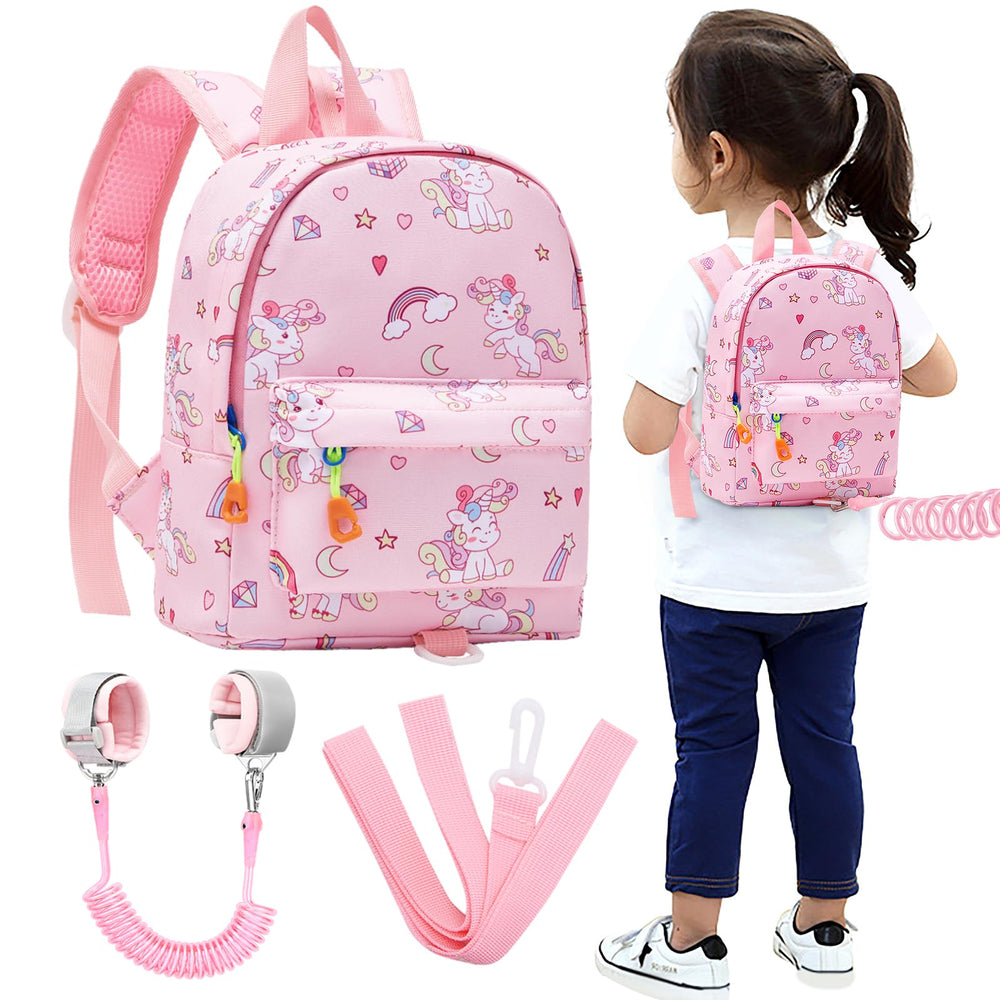 Accmor unicorn pink toddler backpack with leash boosts safe park adventures.