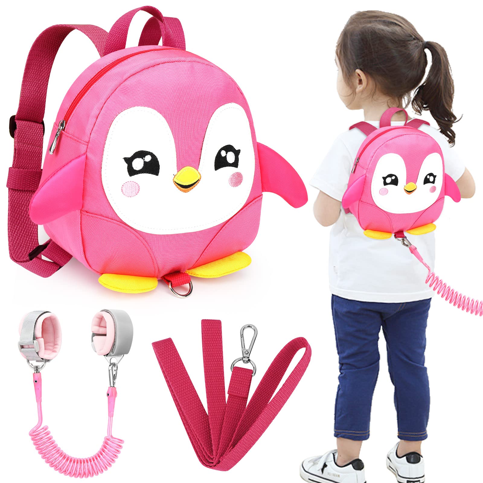 Accmor penguin-pattern toddler backpack keeps kid close during outings.