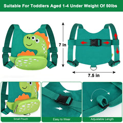 Accmor dinosaur harness back view highlights breathable mesh for comfort