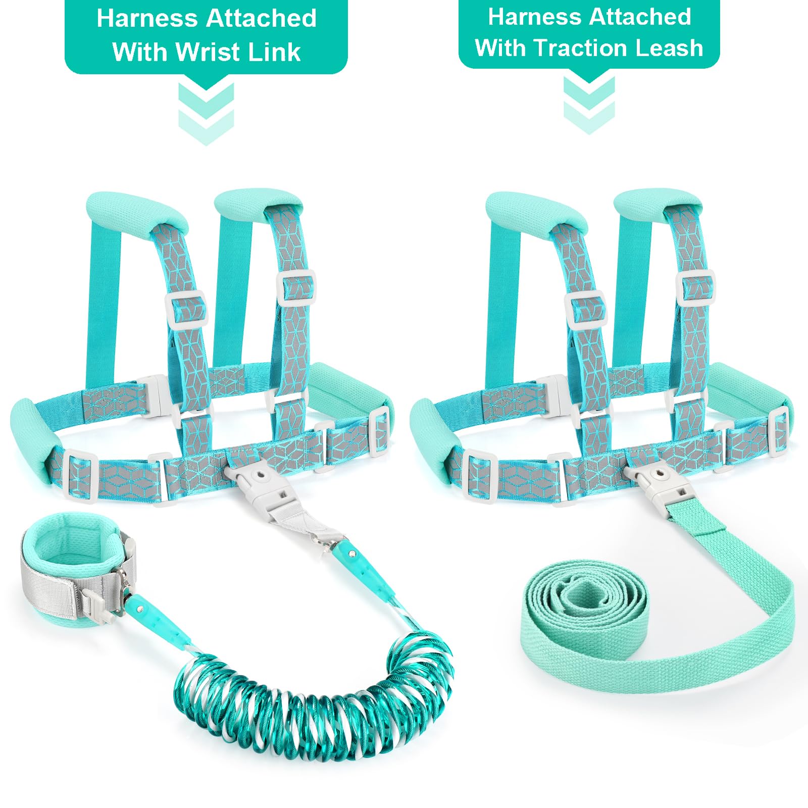Accmor toddler harness leash features anti-lost-link-stainless-steel for durable safety.