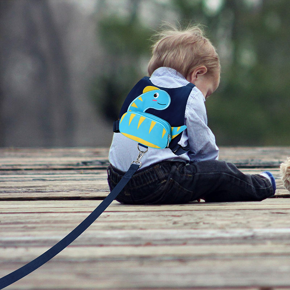 Accmor toddler harness dinosaur leash attachment keeps child within arm's reach outdoors