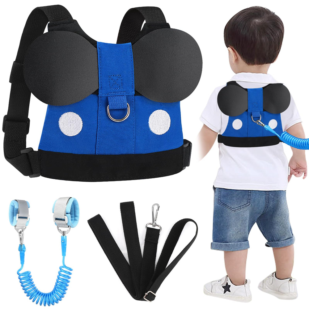 Accmor Toddler Harness Leash blue front view keeps child by your side in crowded spaces