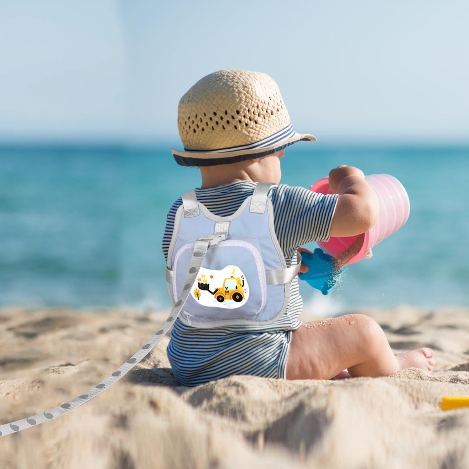 Accmor toddler harness worn by child during park walk showcasing comfortable mesh.