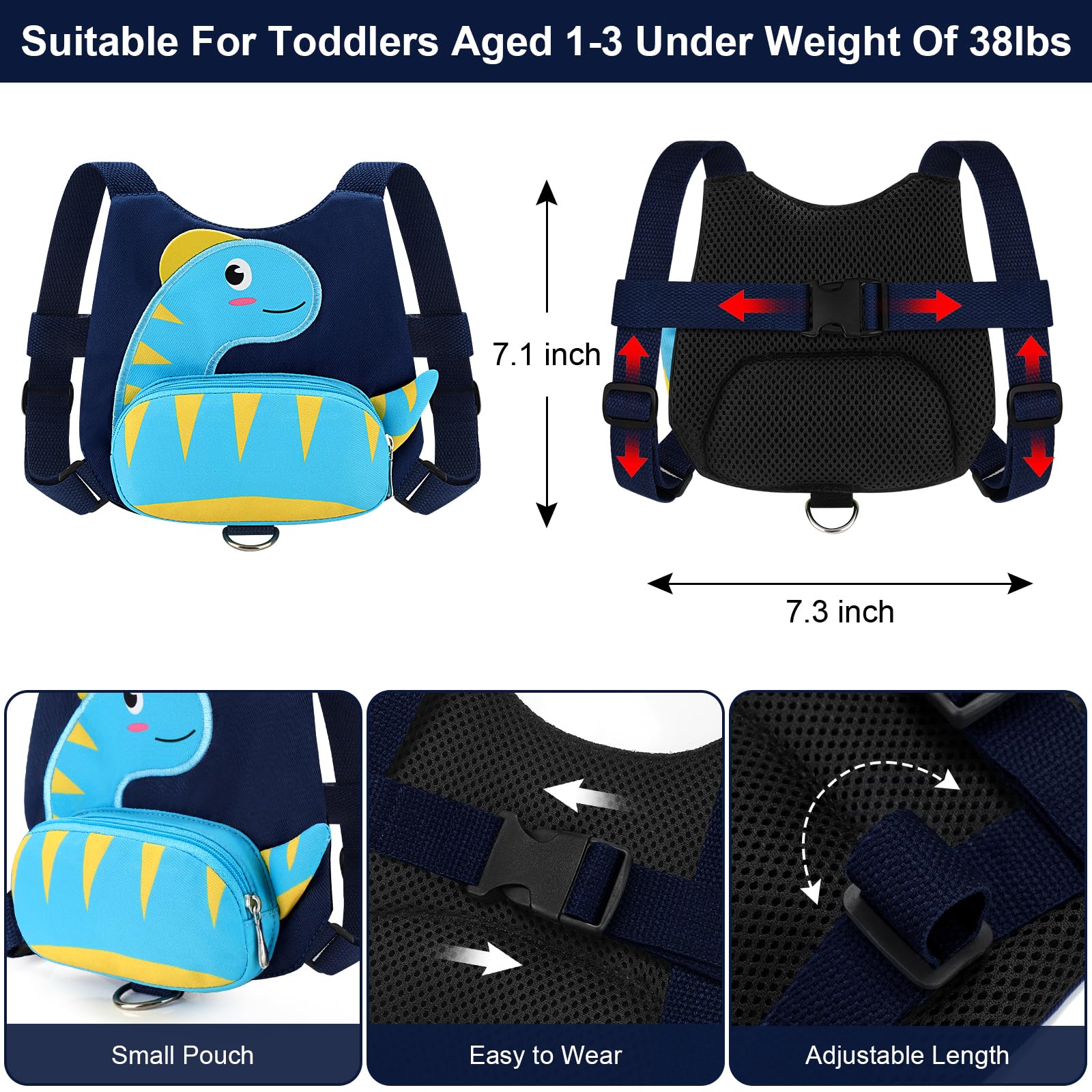 Accmor harness back pocket area holds snacks and small must-haves
