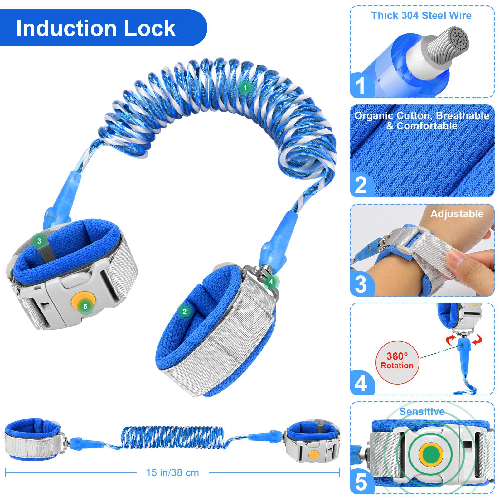 Accmor toddler leash 6.5ft extended demonstrates flexible outdoor reach