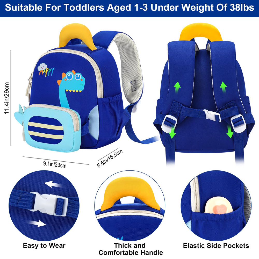 Accmor toddler leash backpack side pocket open showing removable little pouch