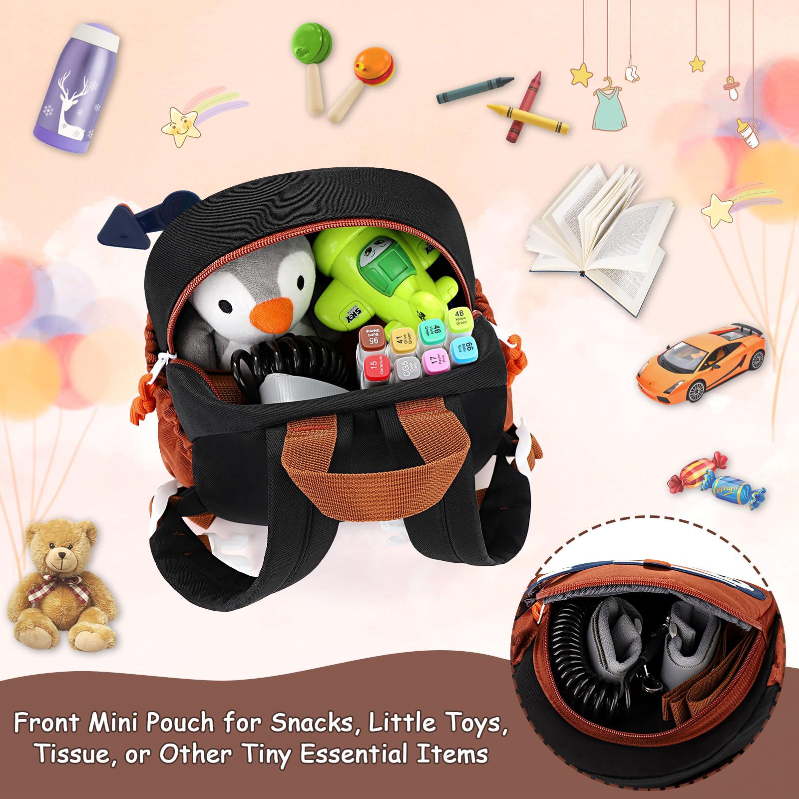 Accmor toddler leash backpack travel-use-crowded-areas for safer outings.