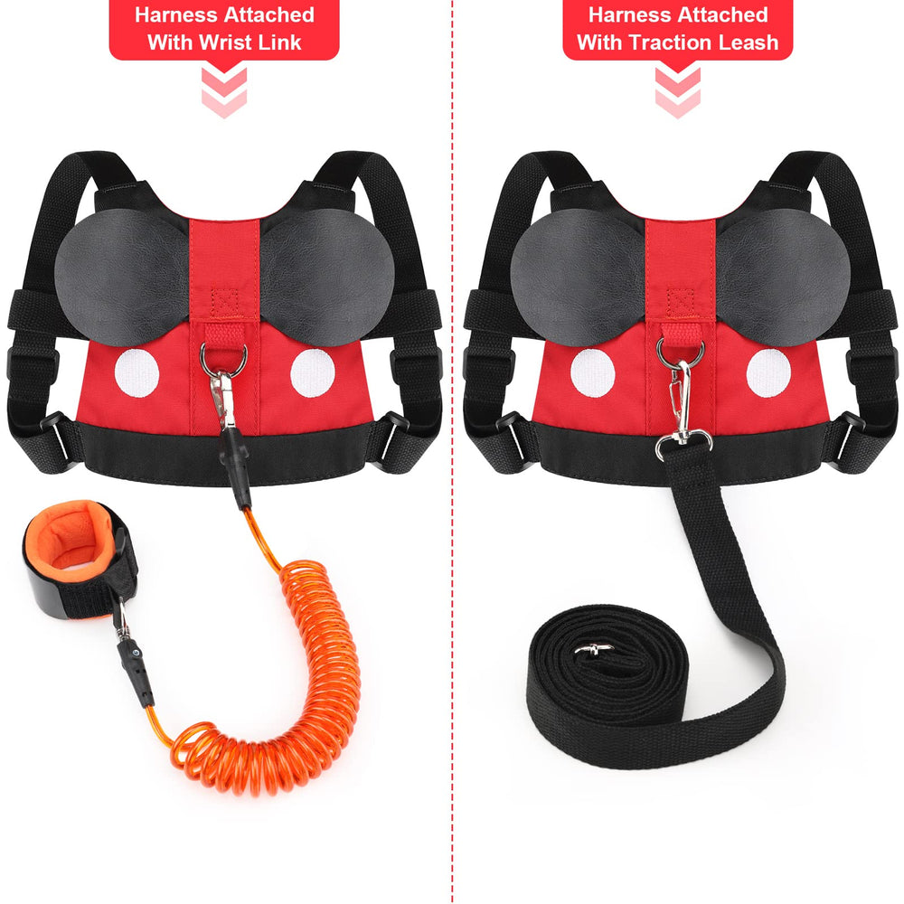 Accmor toddler leash harness wrist-link detail showcases anti-lost safety feature.