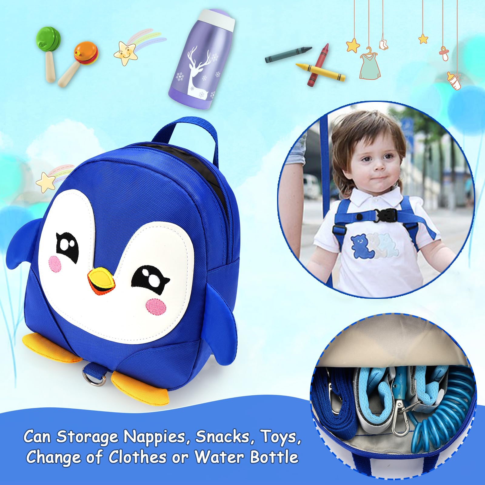 Accmor mini-size toddler backpack with adjustable straps for growing kids