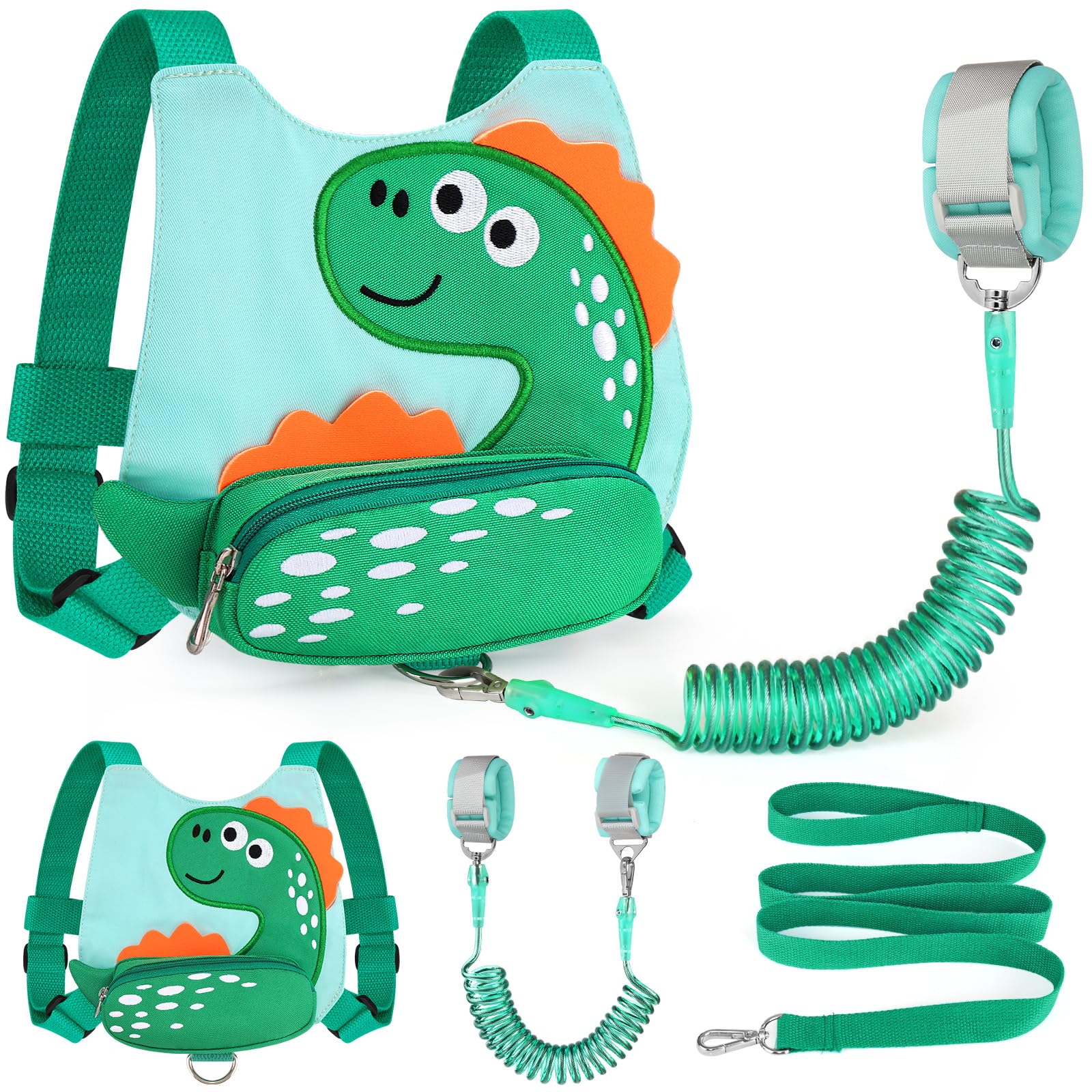 Accmor Toddlers Leash dinosaur-front view promotes safe exploration