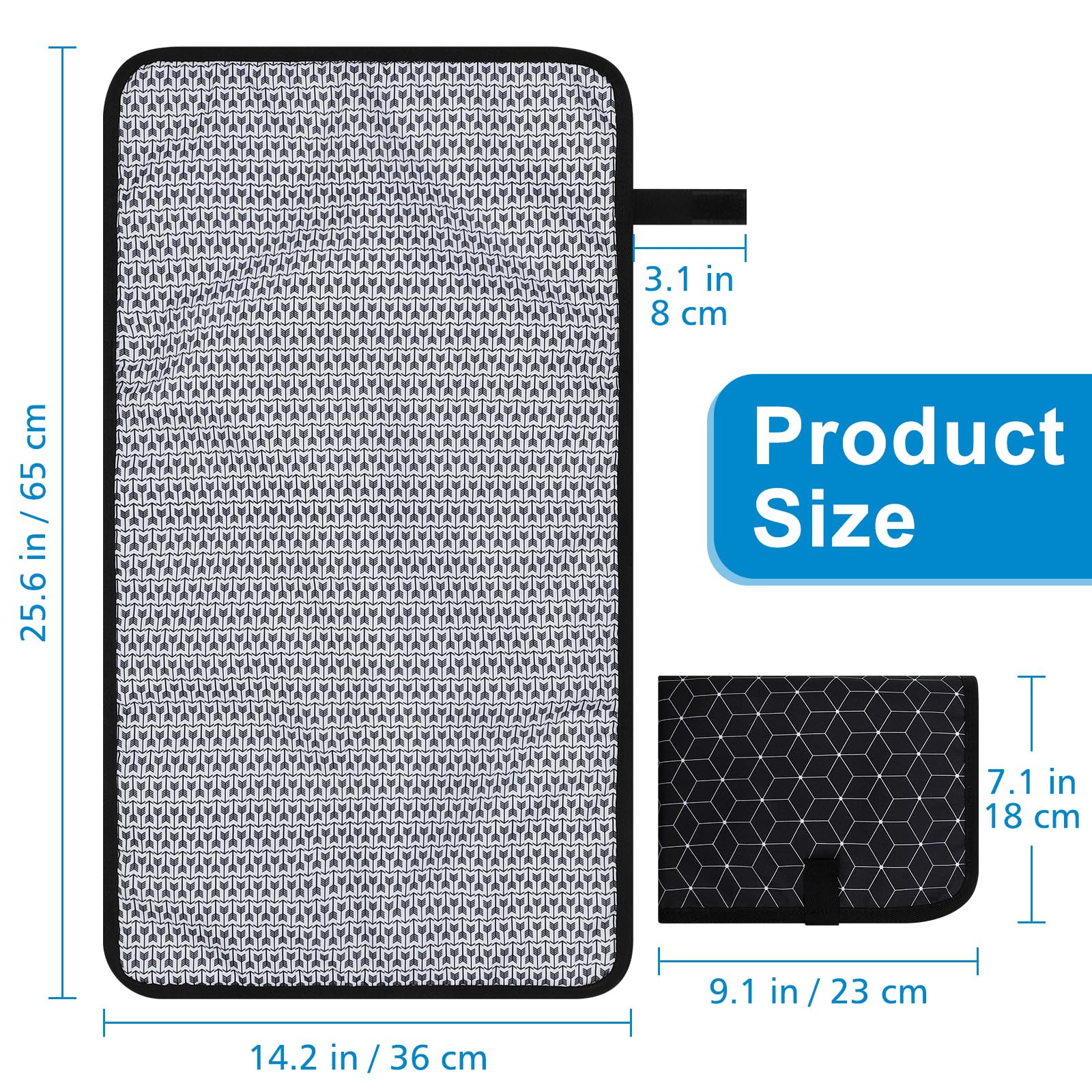 Accmor travel-ready diaper pad folded in a bag for on-the-go changes.