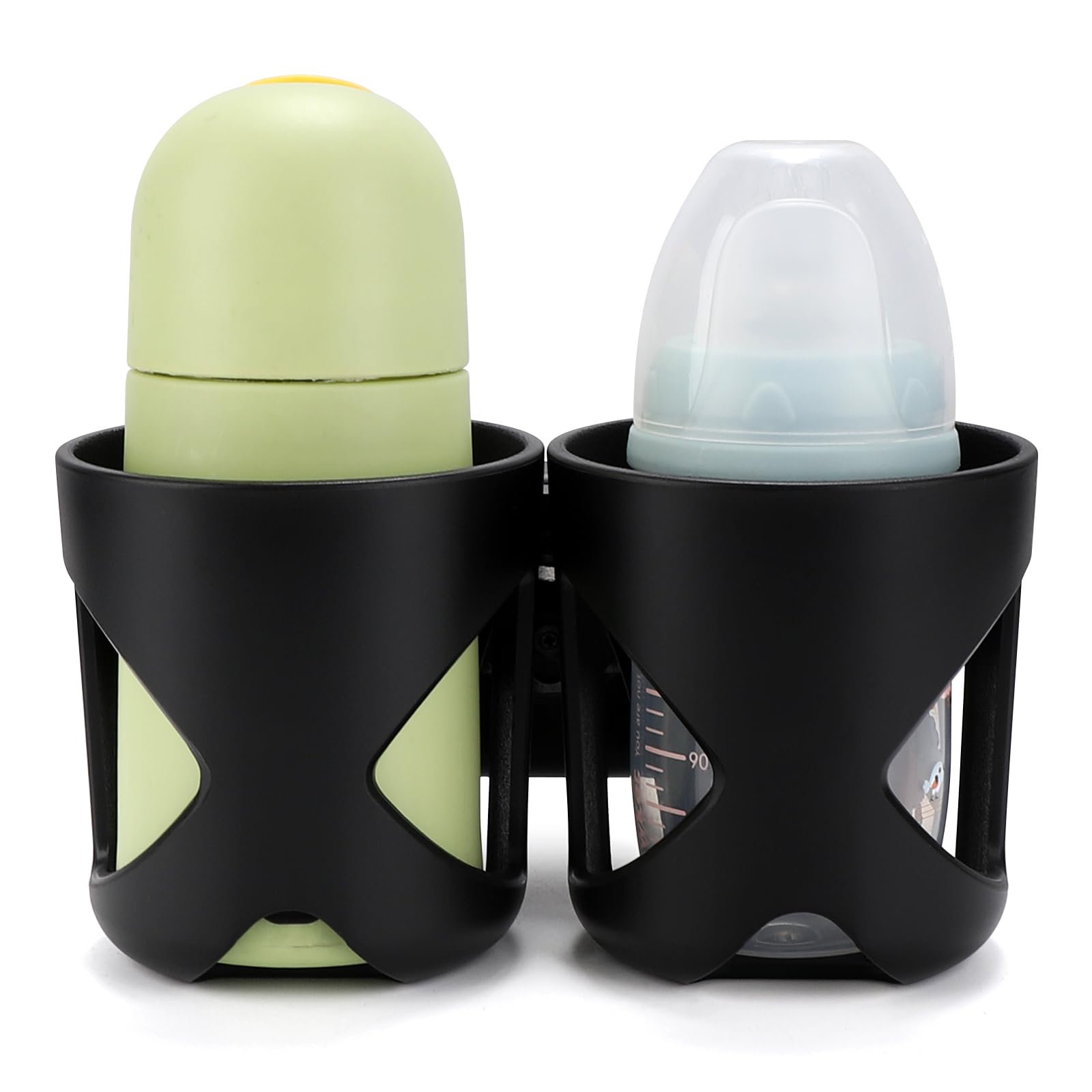 Accmor universal cup holder 360-rotate enables easy access while pushing a stroller.